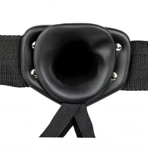 Hollow Strap-on Without Balls 6 Inch - Black