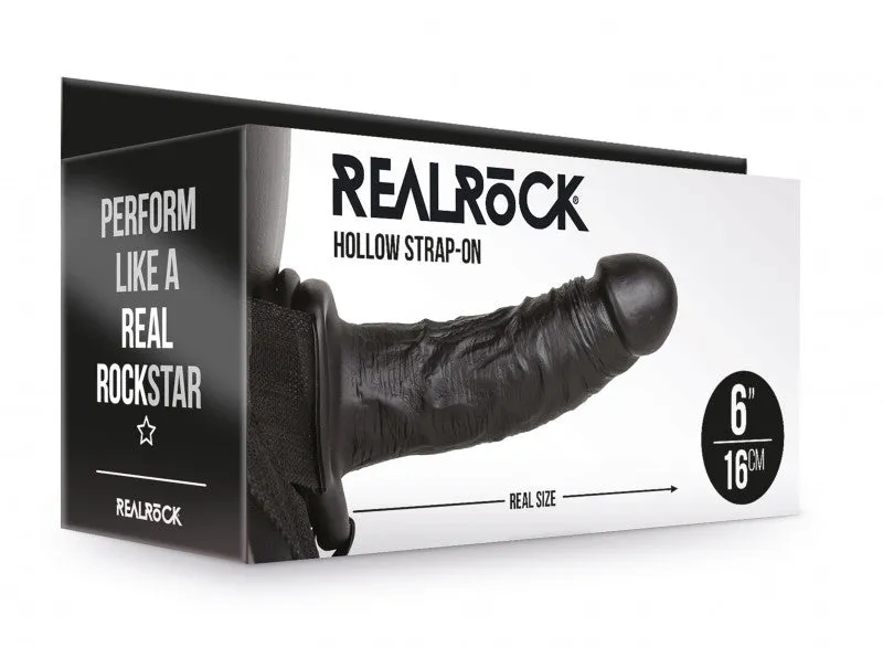 Hollow Strap-on Without Balls 6 Inch - Black