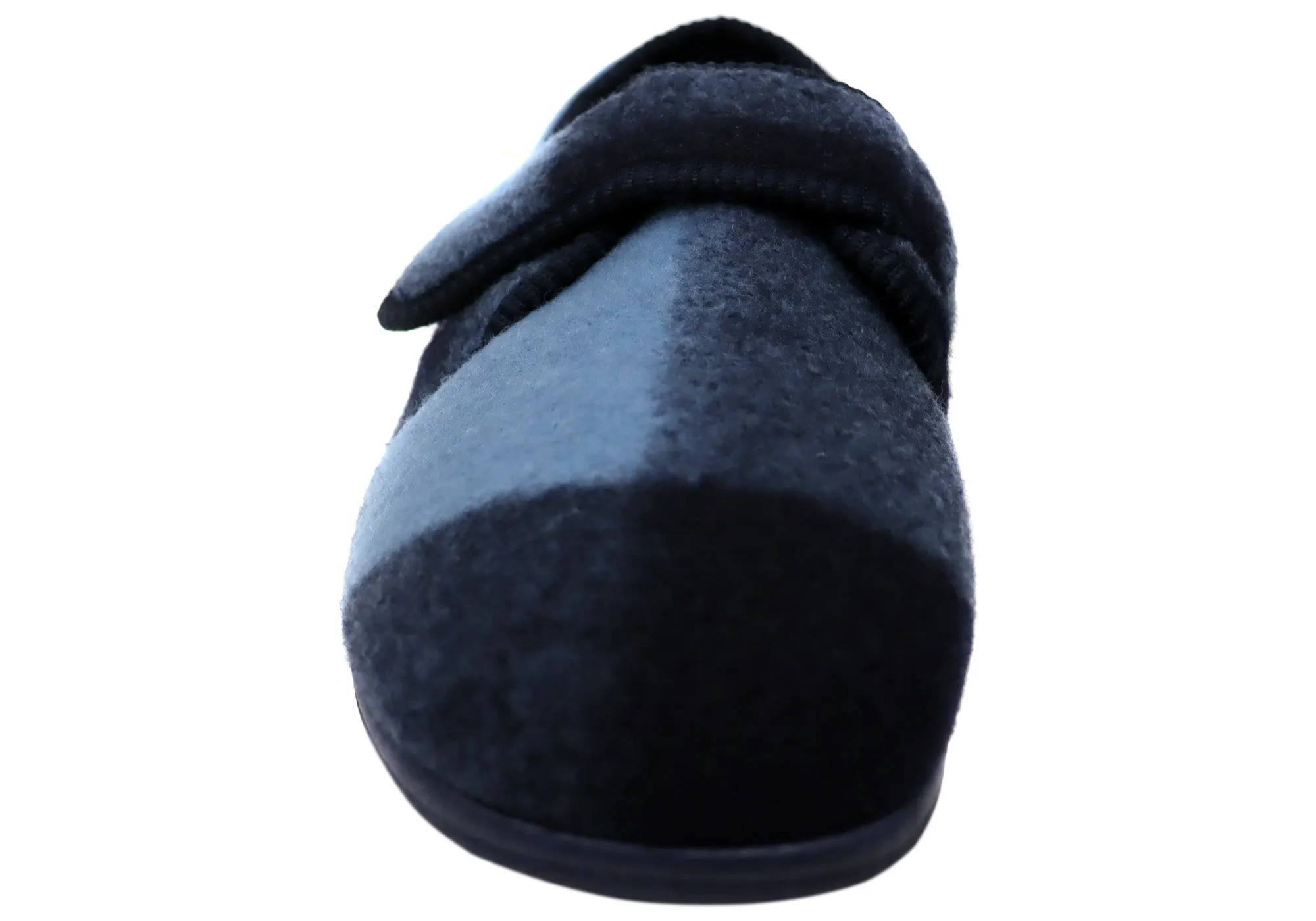 Homyped Mens Ando Adjustable Strap Extra Extra Wide Slippers Blue