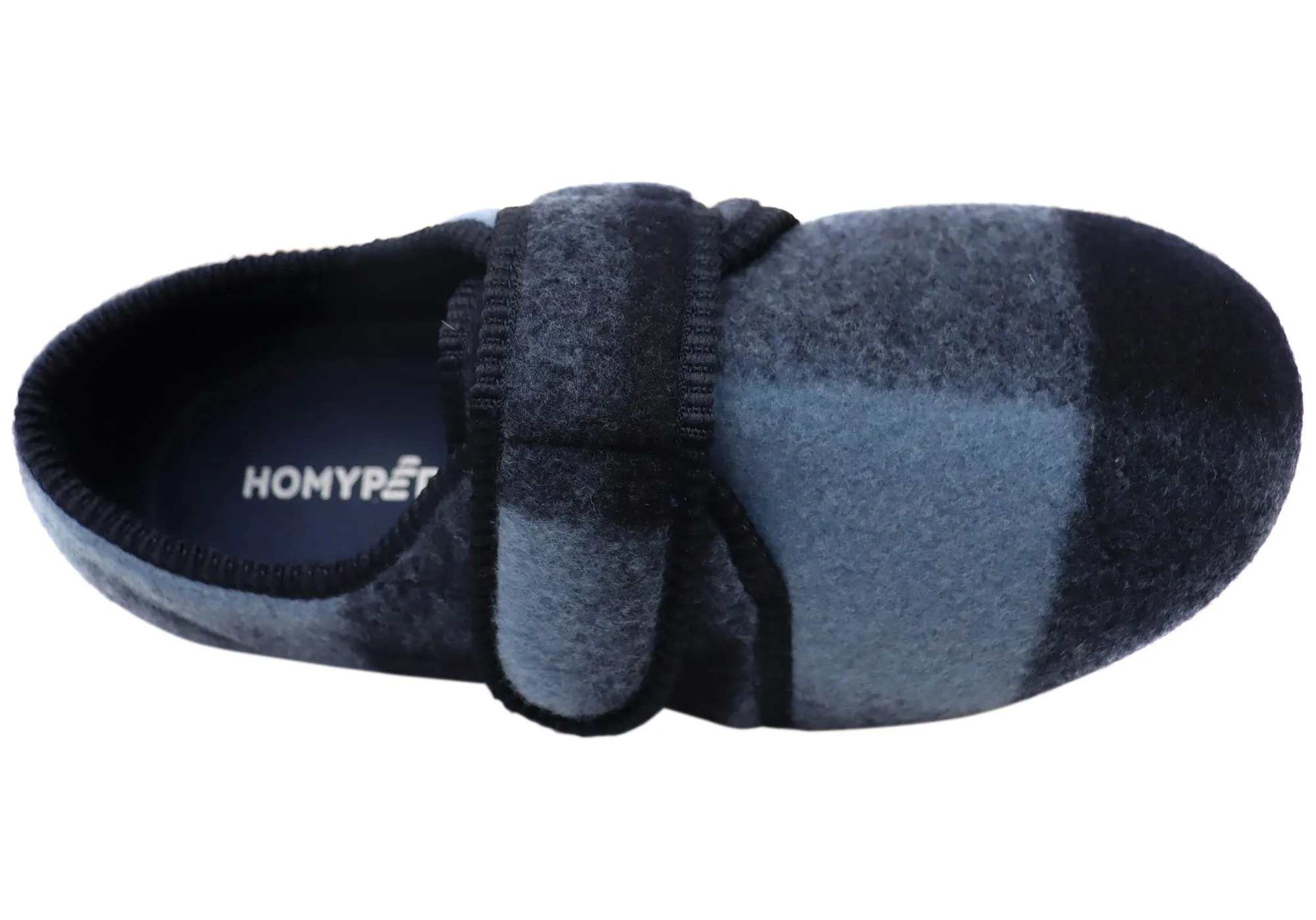 Homyped Mens Ando Adjustable Strap Extra Extra Wide Slippers Blue