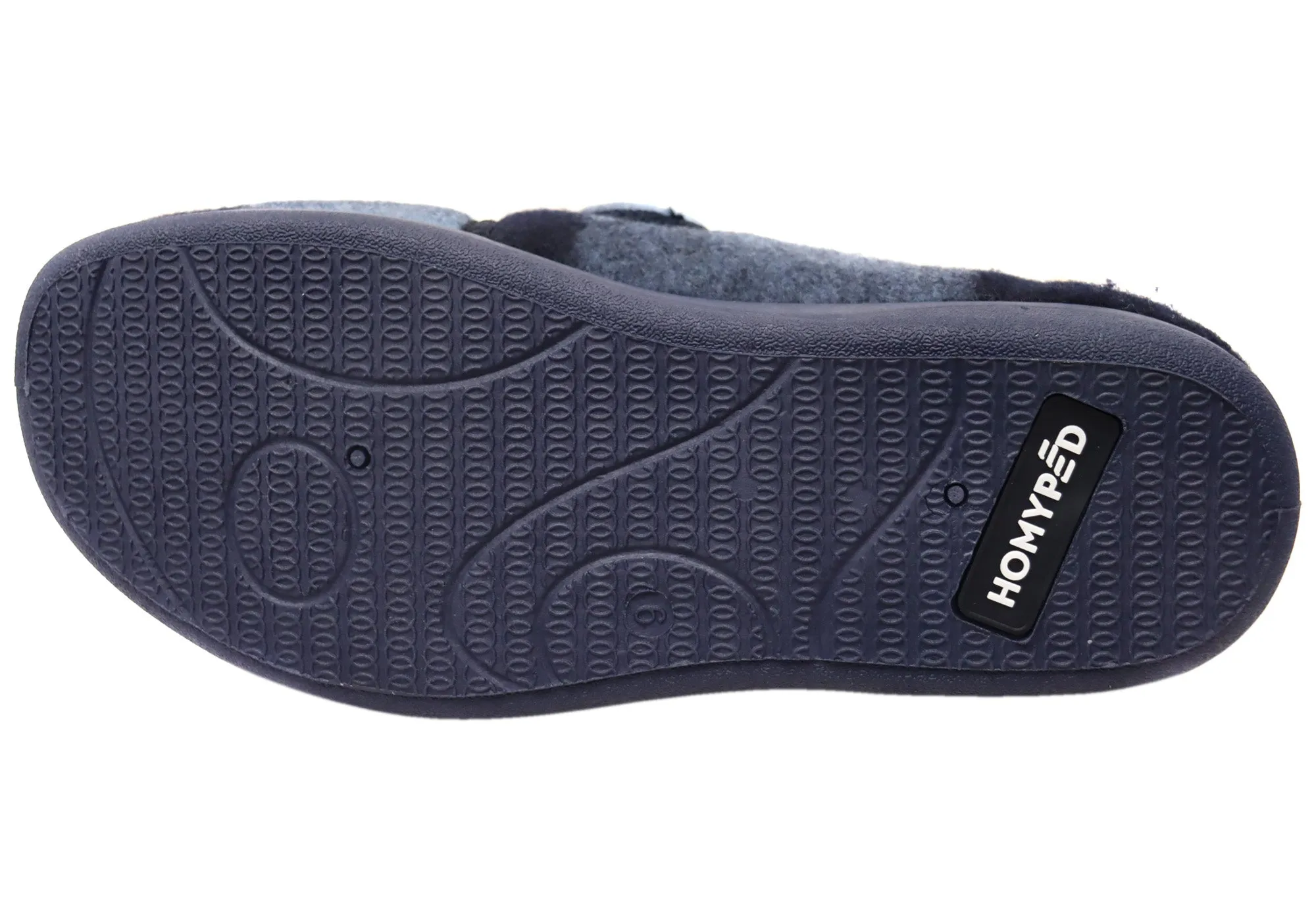 Homyped Mens Ando Adjustable Strap Extra Extra Wide Slippers Blue