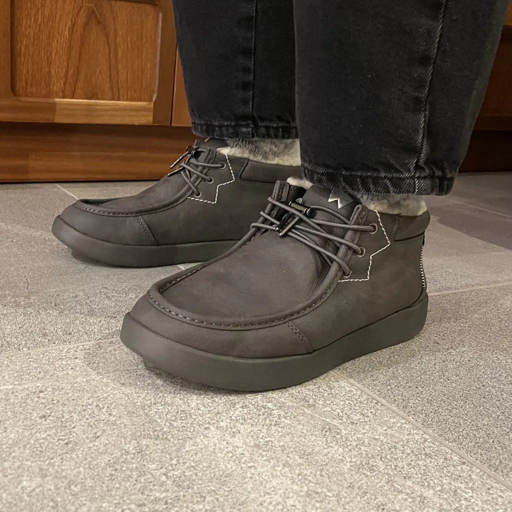 Hoogah Woolie Dark Grey Leather