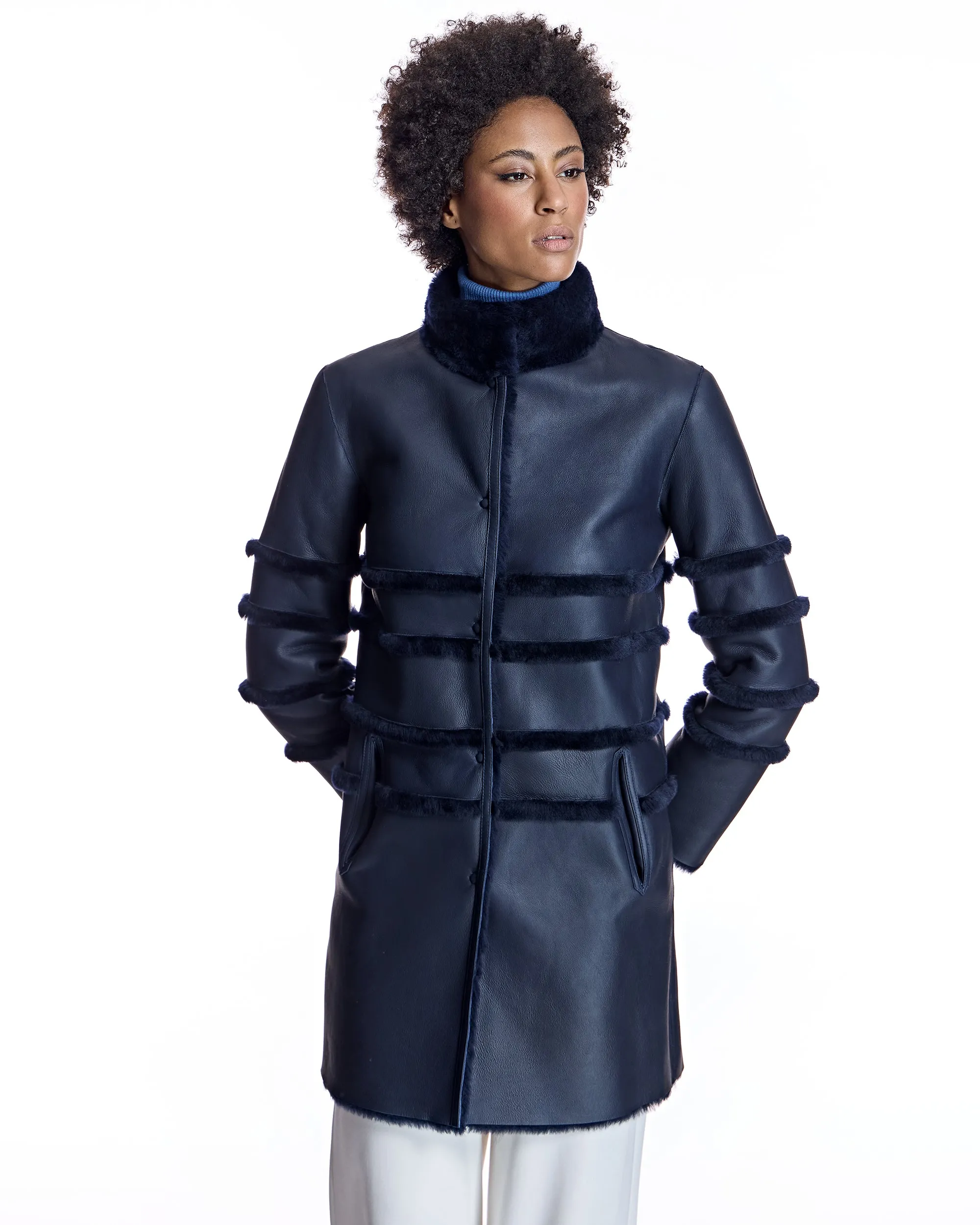 Horizontal Shearling Jacket