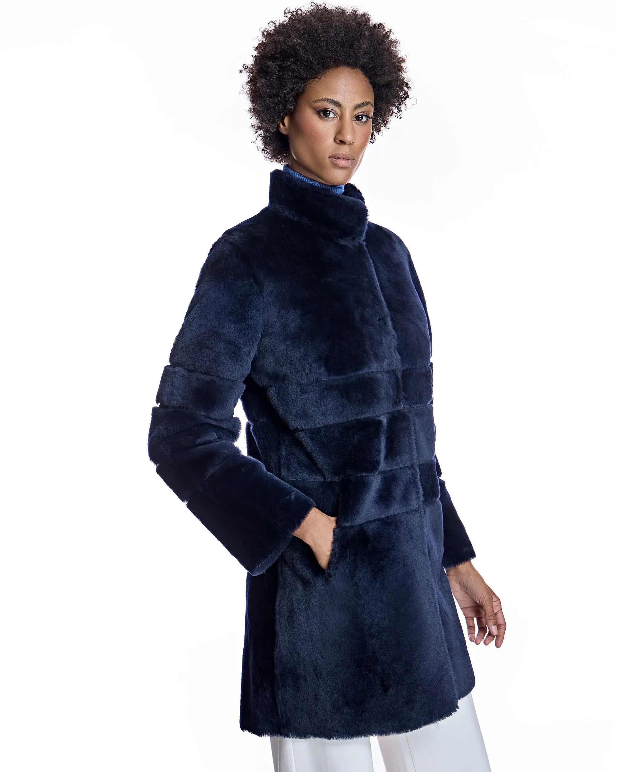Horizontal Shearling Jacket