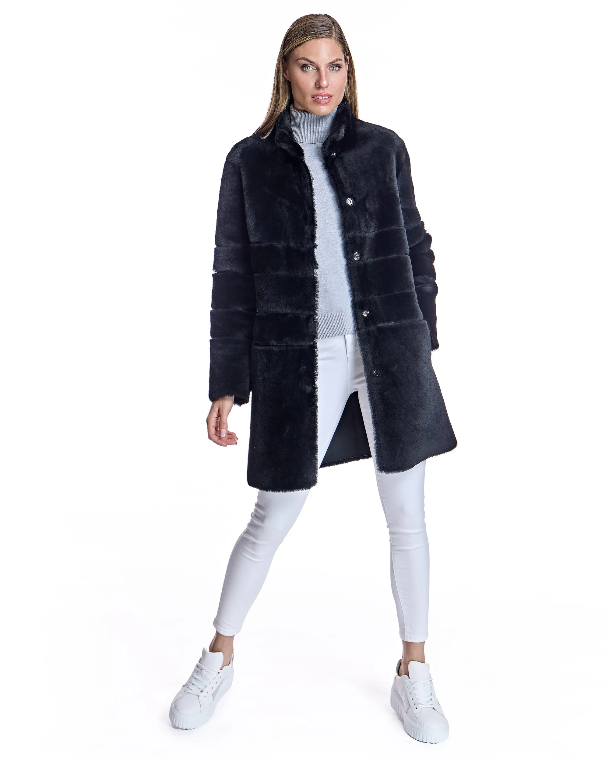 Horizontal Shearling Jacket