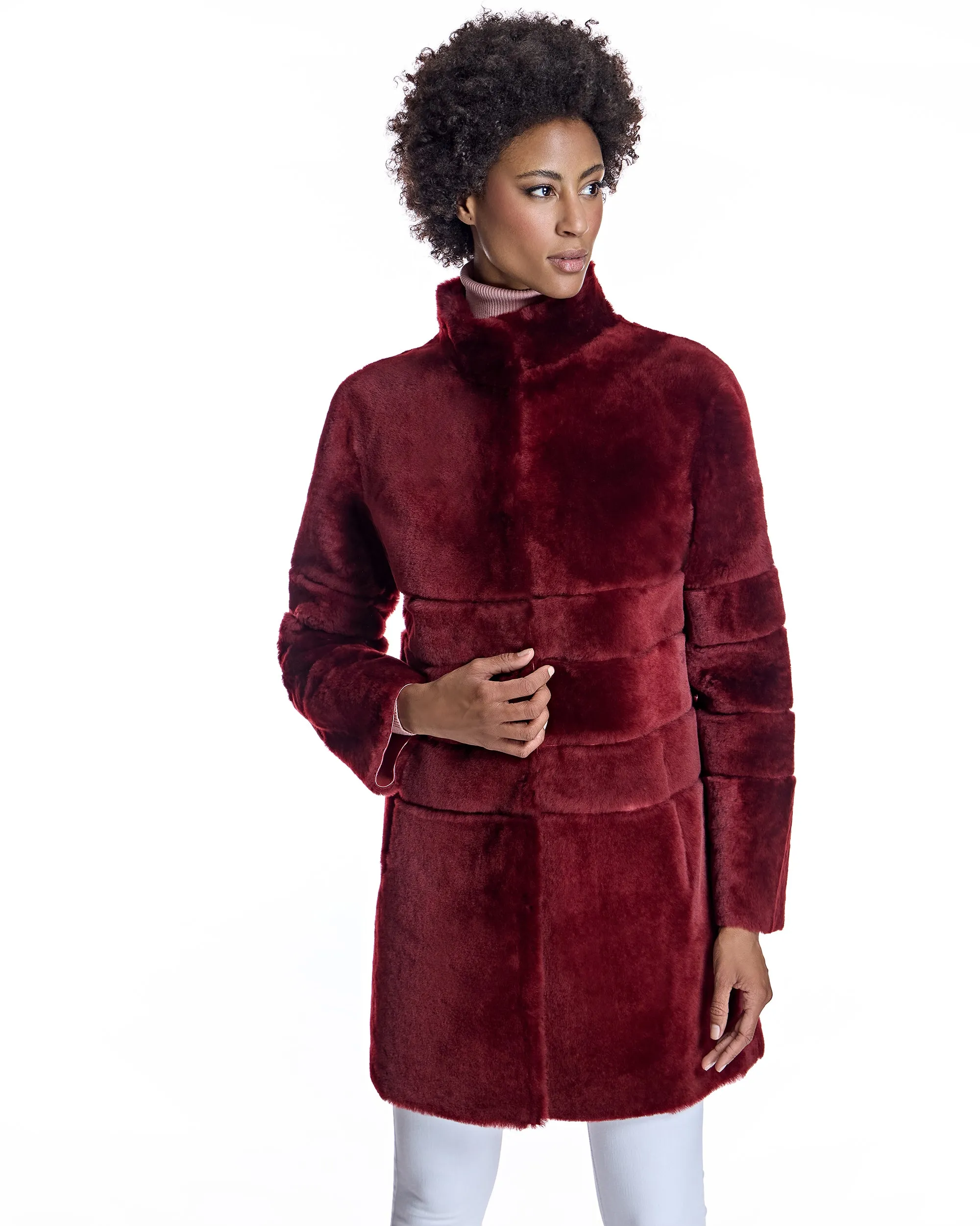 Horizontal Shearling Jacket