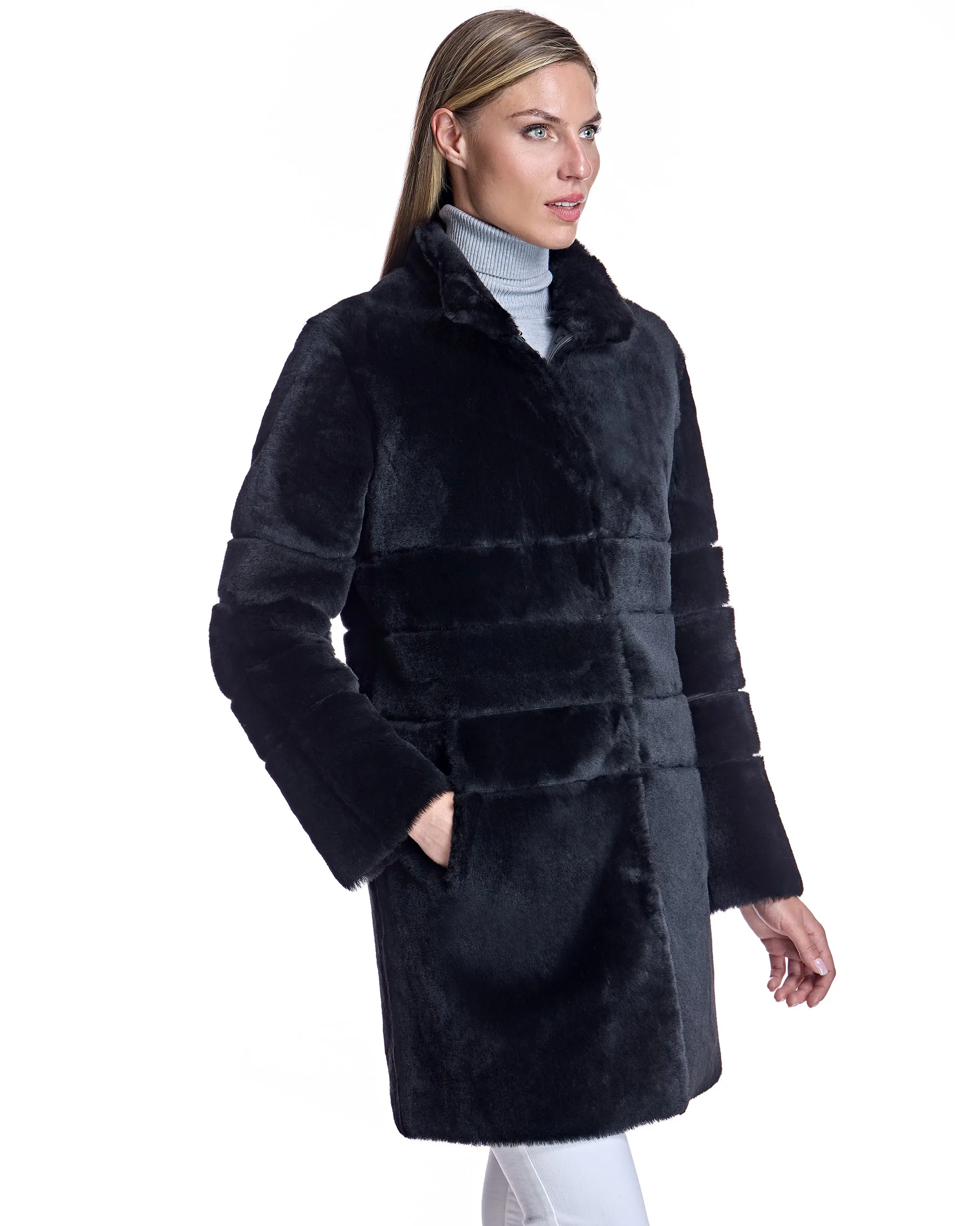 Horizontal Shearling Jacket