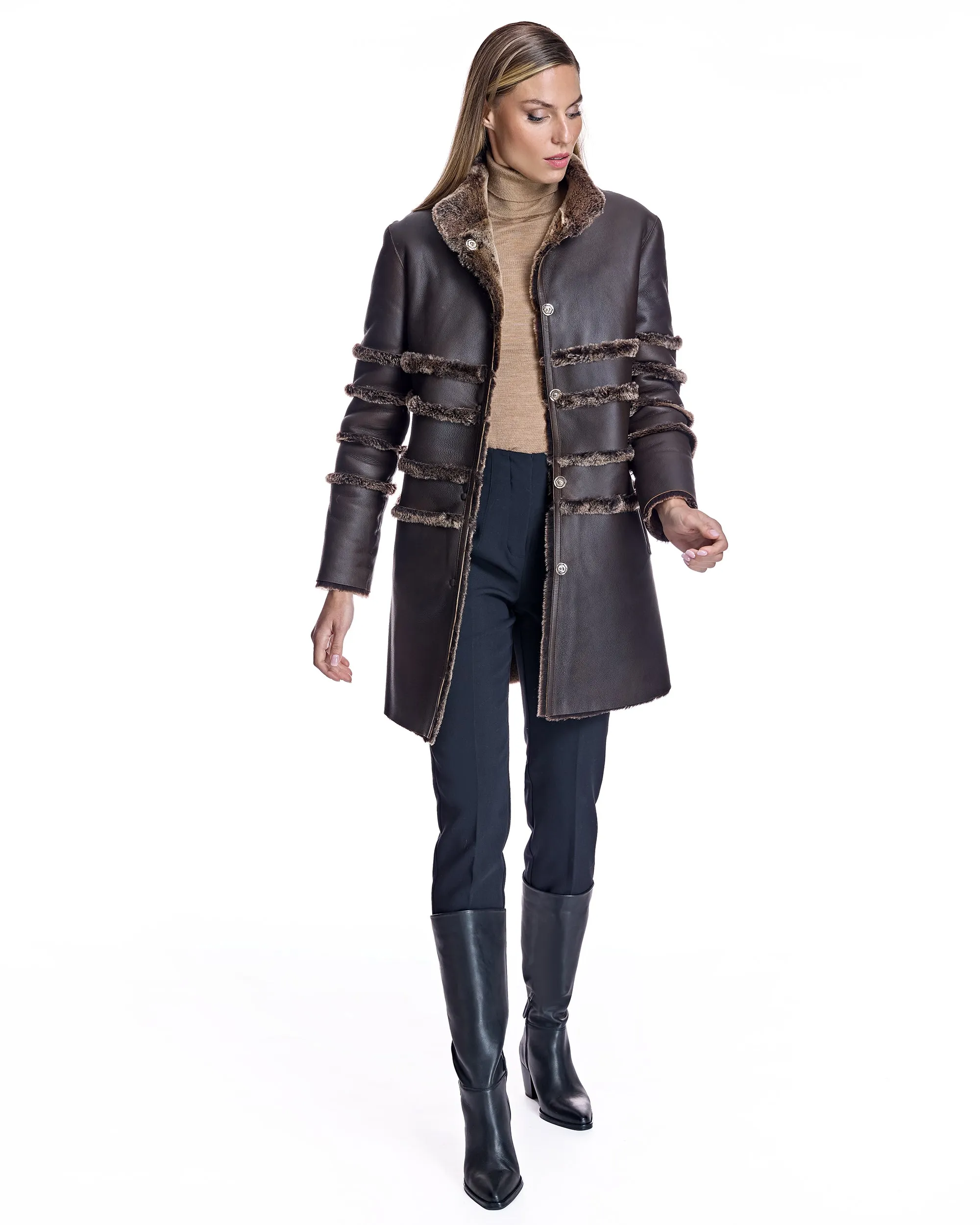 Horizontal Shearling Jacket