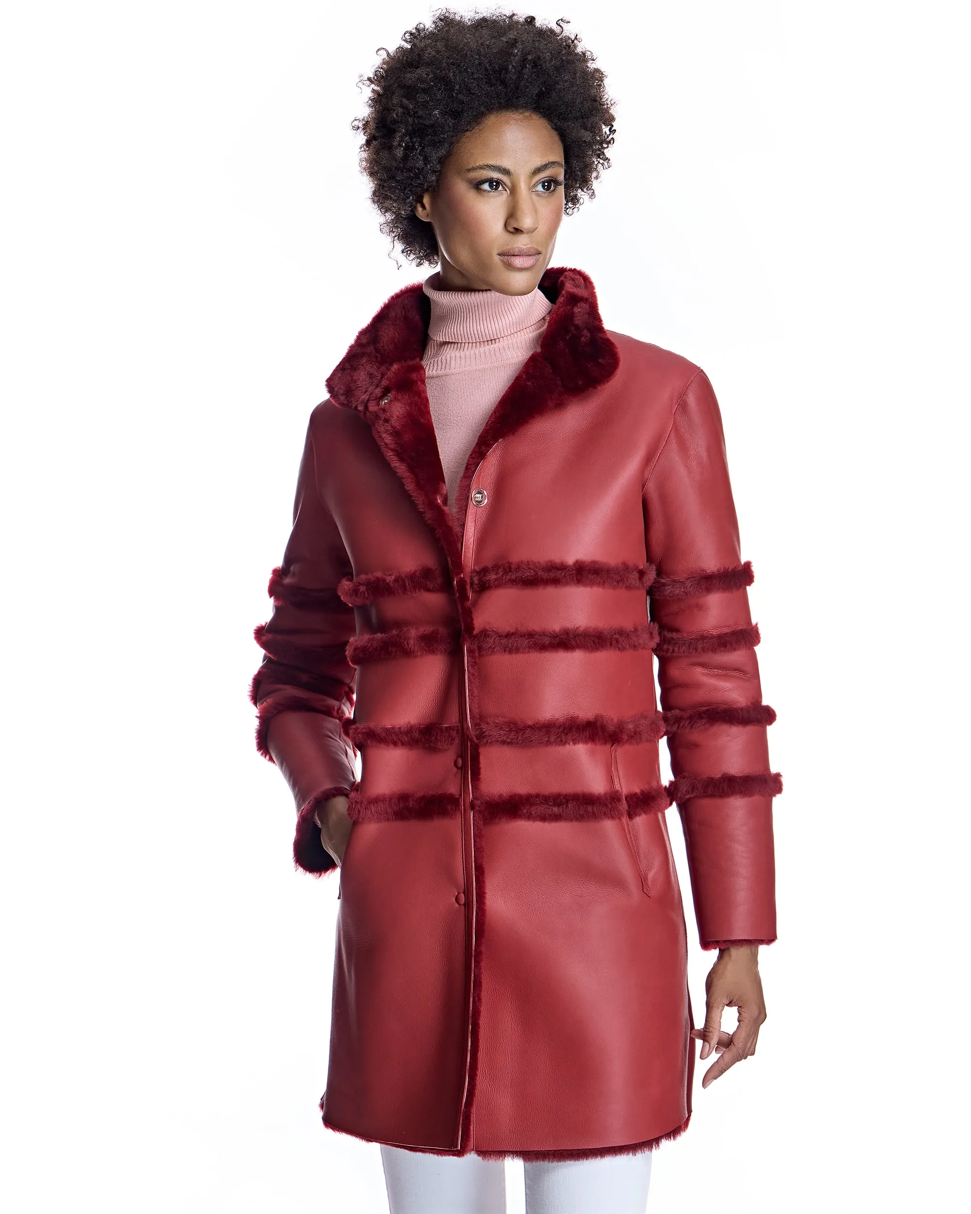 Horizontal Shearling Jacket