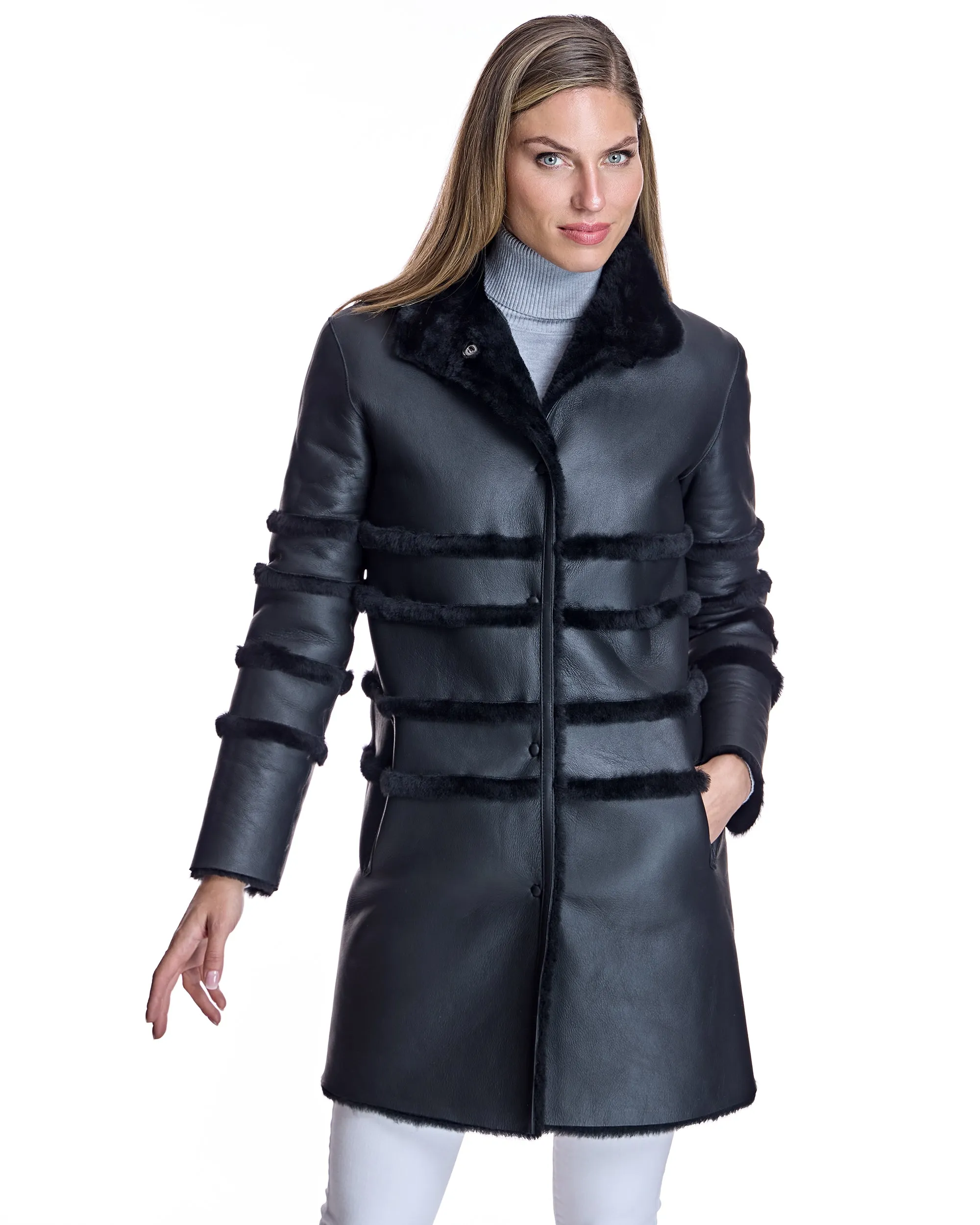 Horizontal Shearling Jacket