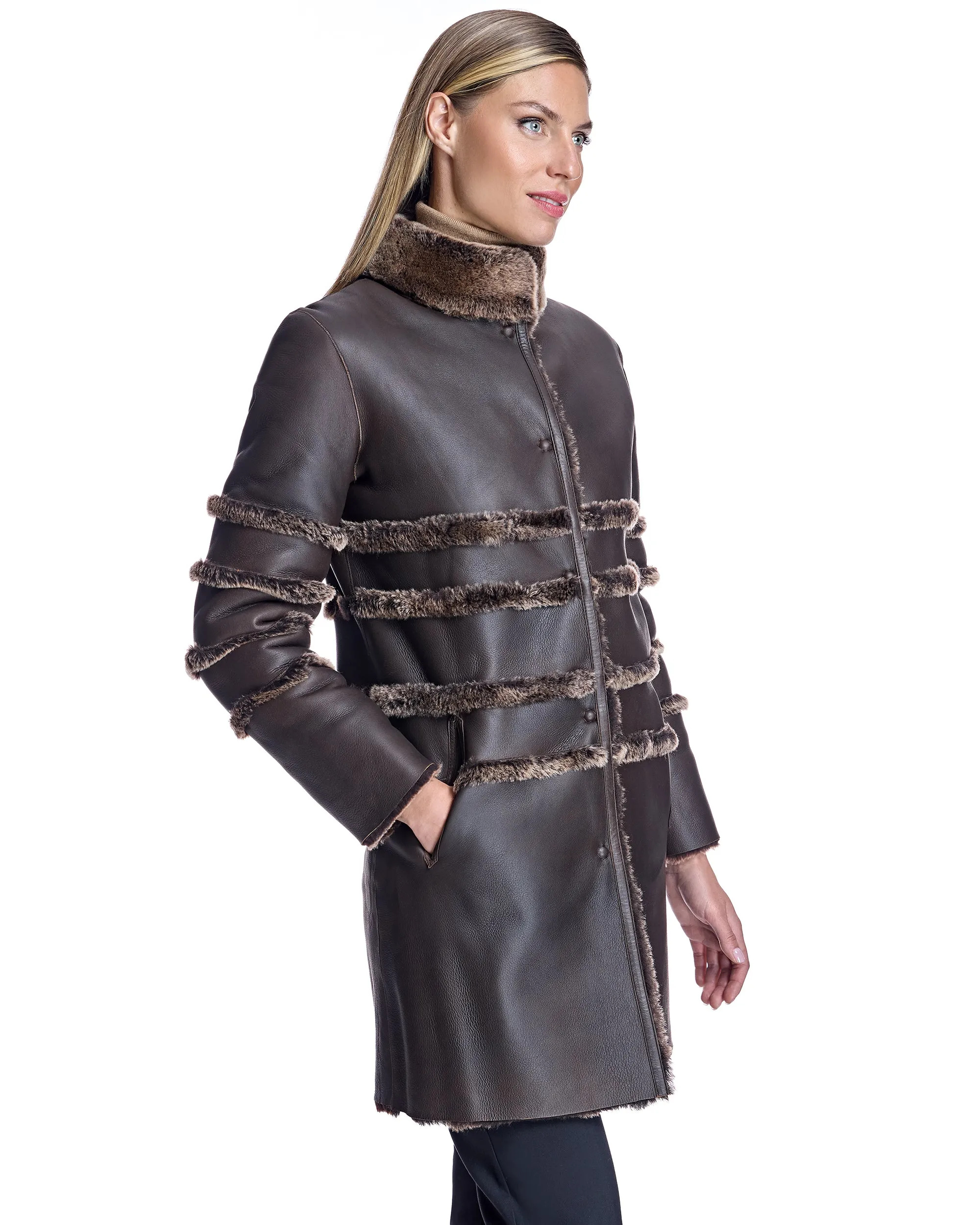 Horizontal Shearling Jacket