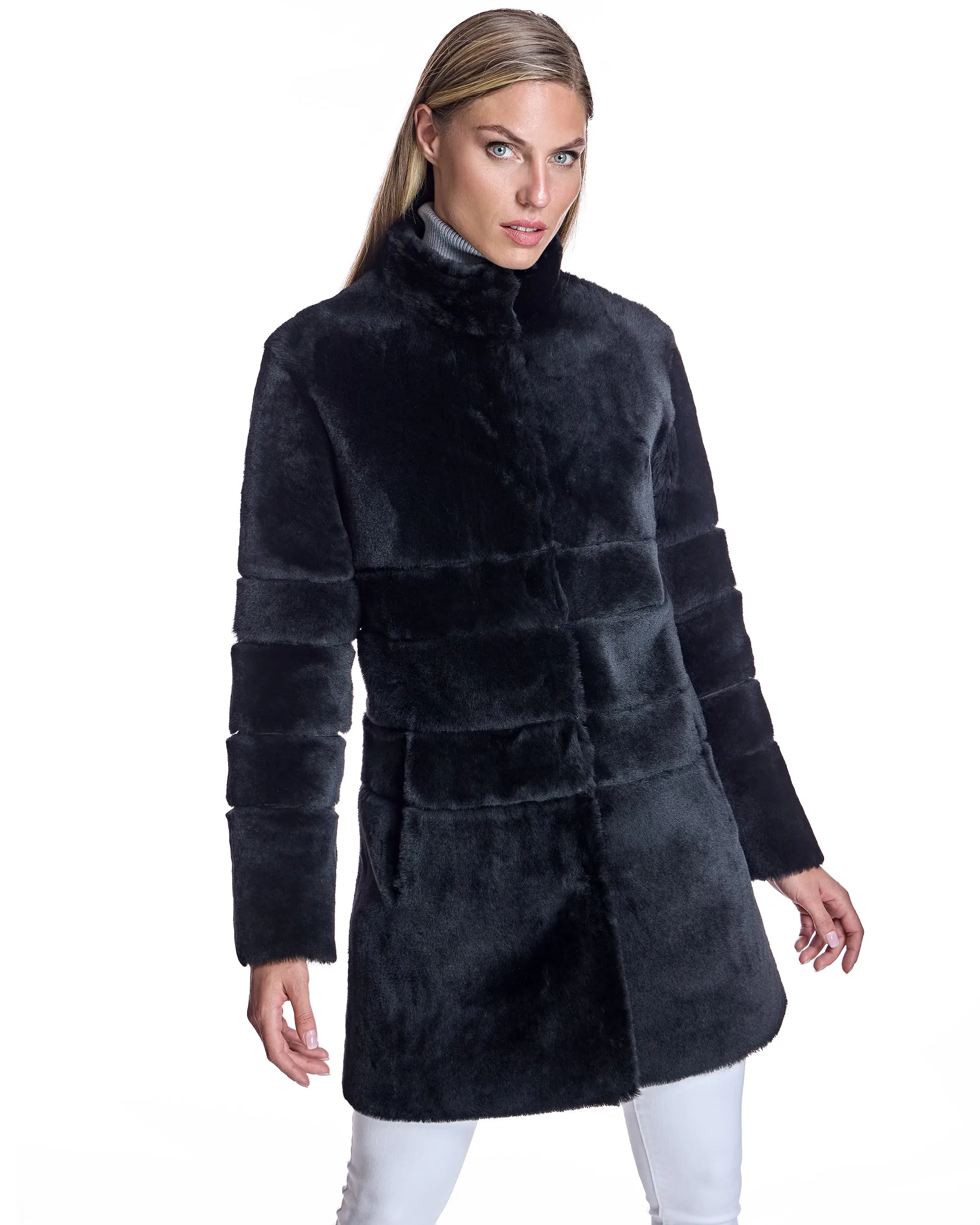 Horizontal Shearling Jacket
