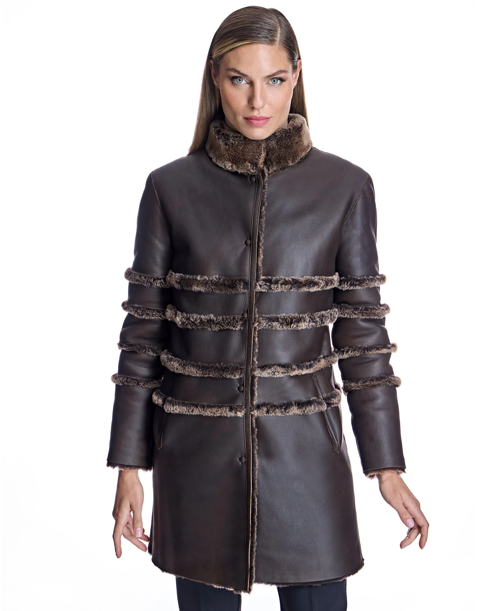 Horizontal Shearling Jacket
