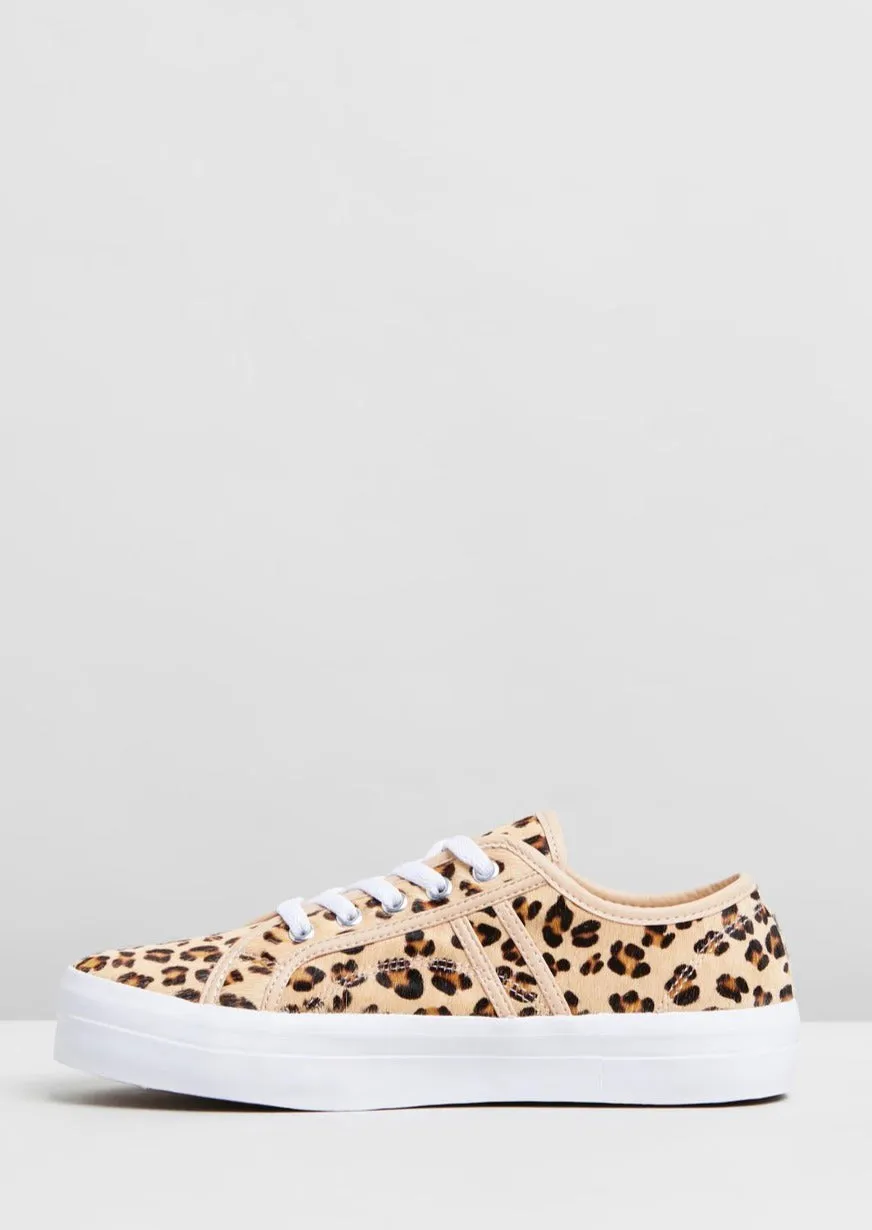 Human CASS Ocelot Leather Sneaker
