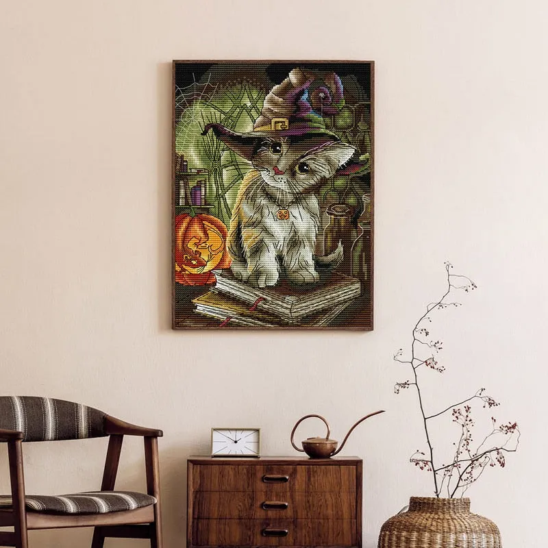 Joy Sunday Cat Magician Animal Patterns Thread Cross Stitch Kits
