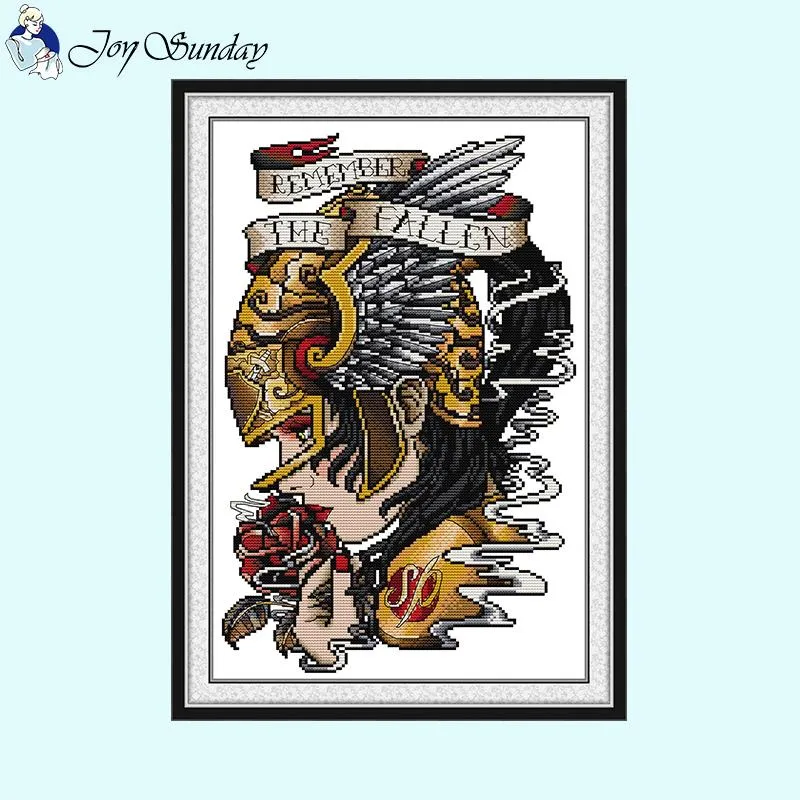 Joy Sunday Character Pattern Female Warrior Cross Stitch Kit