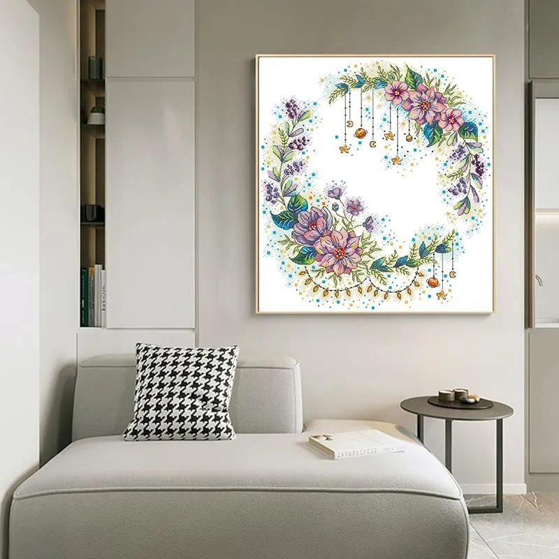 Joy Sunday Cross Stitch Floral Pattern Fairy Tale Wreath