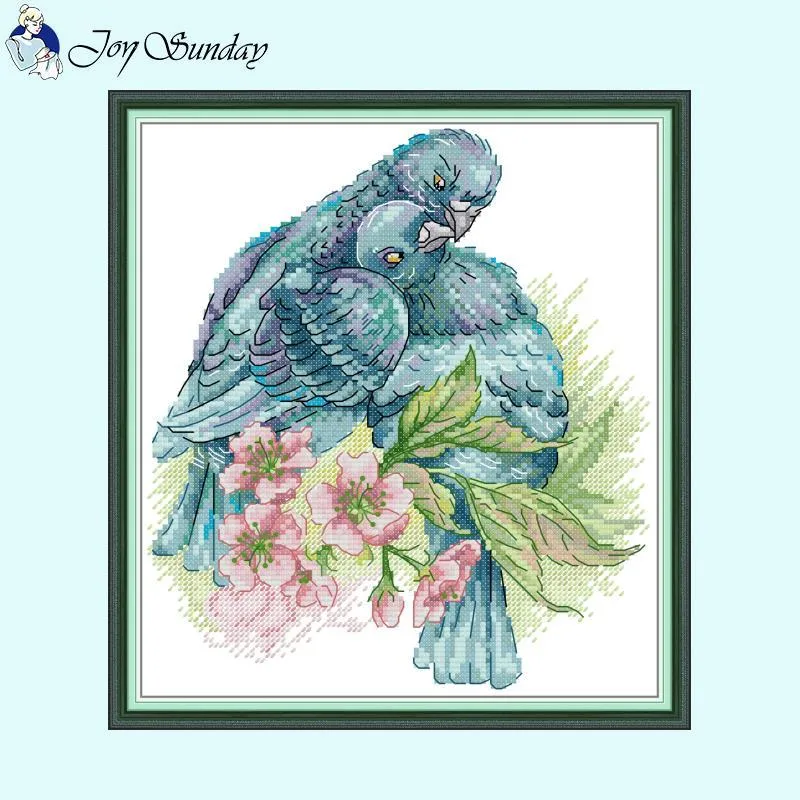 Joy Sunday Flower and Bird Home Decor Cross Stitch