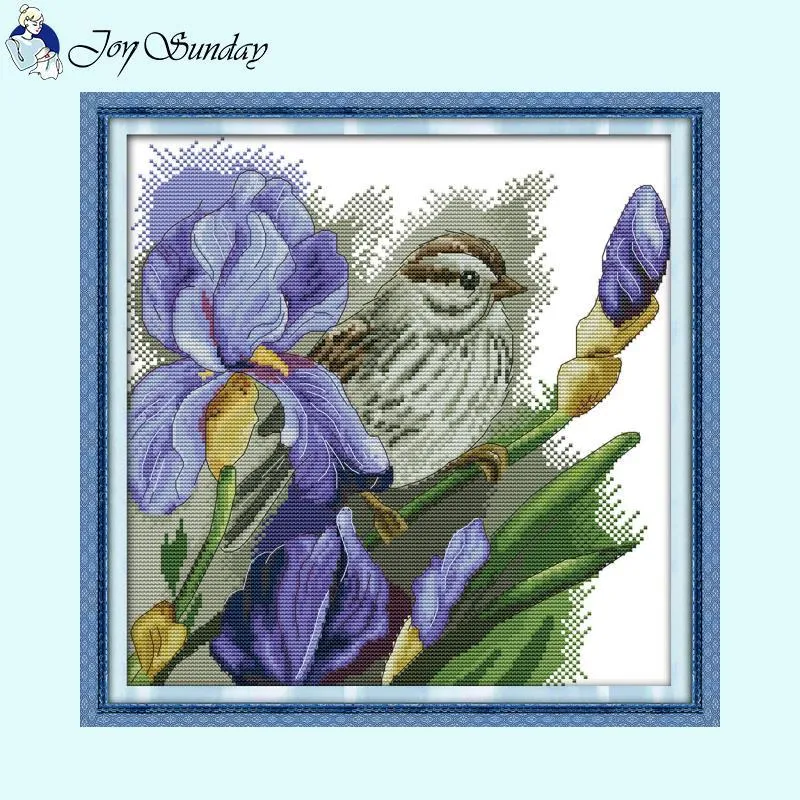 Joy Sunday Flower and Bird Home Decor Cross Stitch