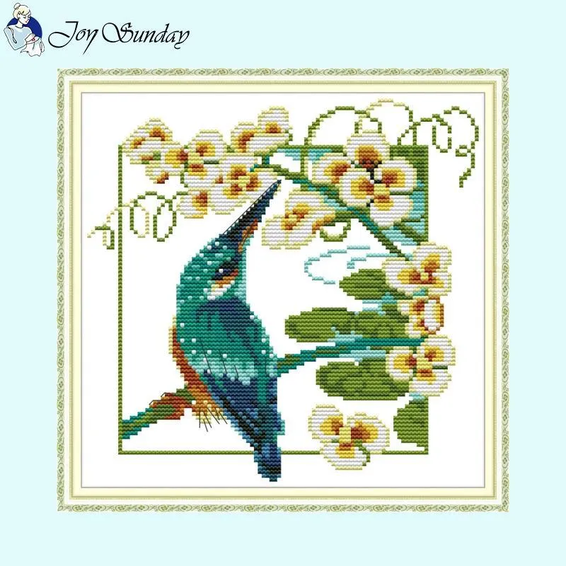 Joy Sunday Flower and Bird Home Decor Cross Stitch