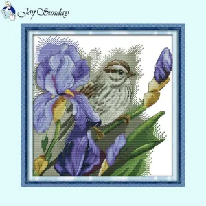 Joy Sunday Flower and Bird Home Decor Cross Stitch