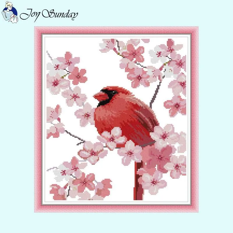 Joy Sunday Flower and Bird Home Decor Cross Stitch