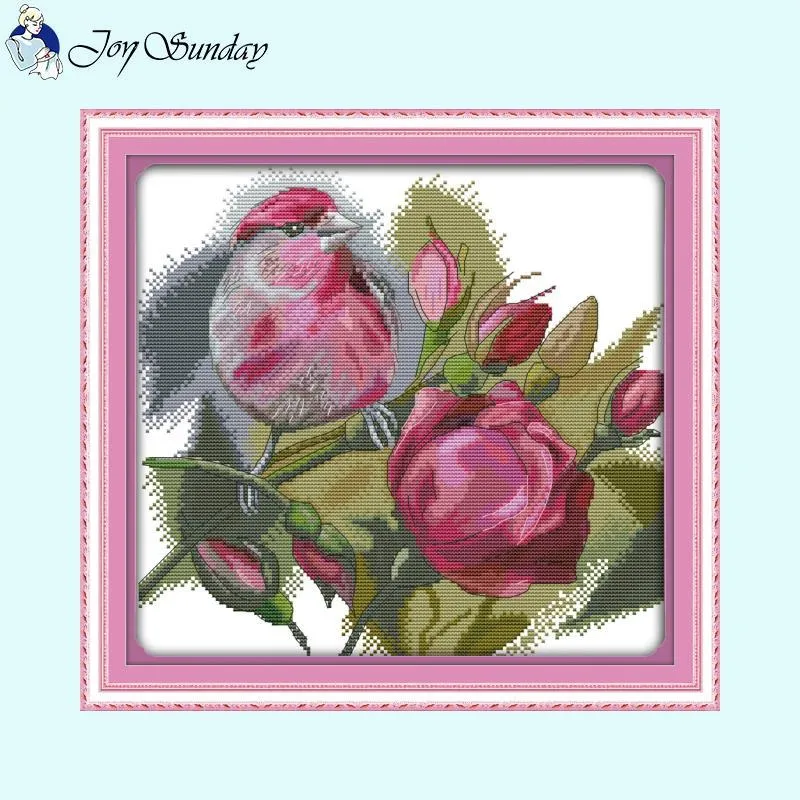 Joy Sunday Flower and Bird Home Decor Cross Stitch