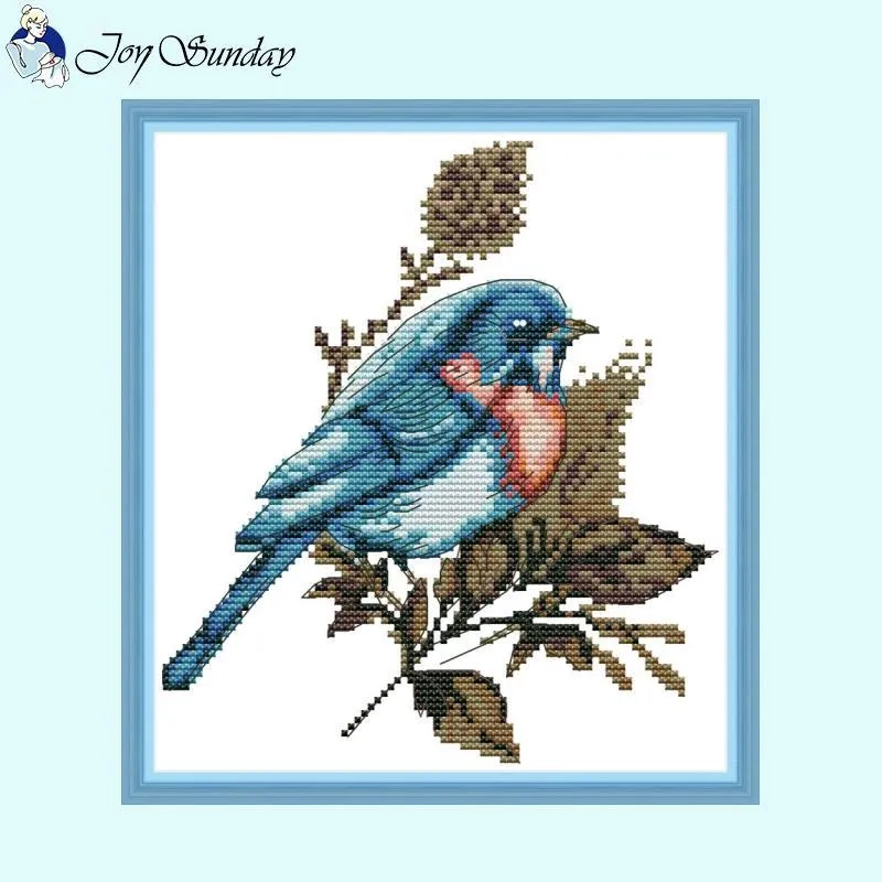 Joy Sunday Flower and Bird Home Decor Cross Stitch