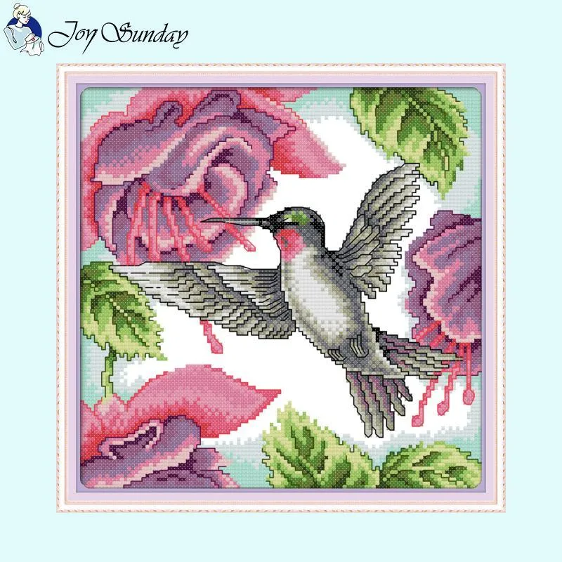 Joy Sunday Flower and Bird Home Decor Cross Stitch