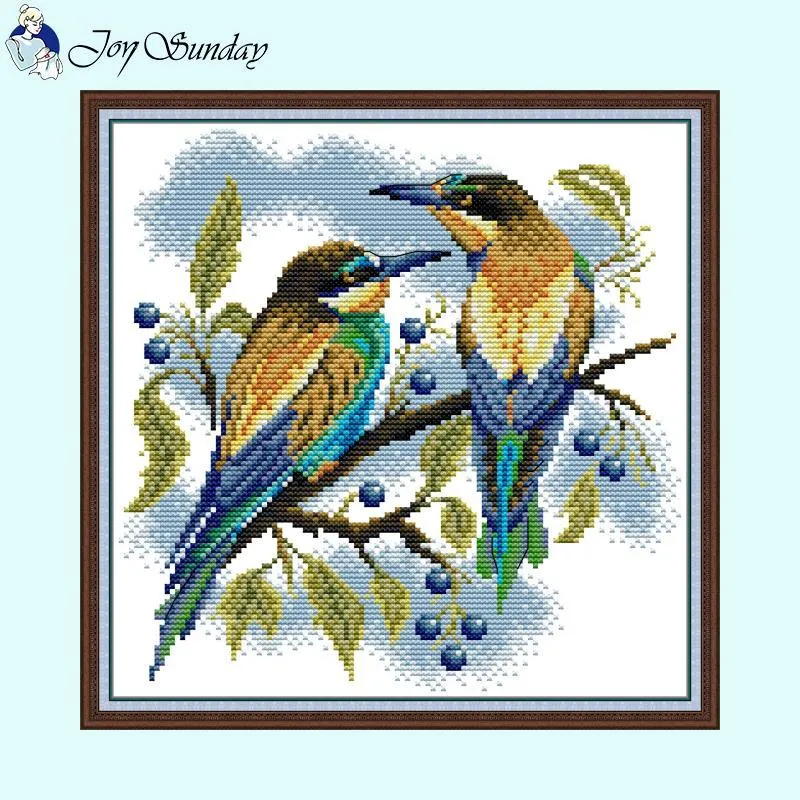 Joy Sunday Flower and Bird Home Decor Cross Stitch