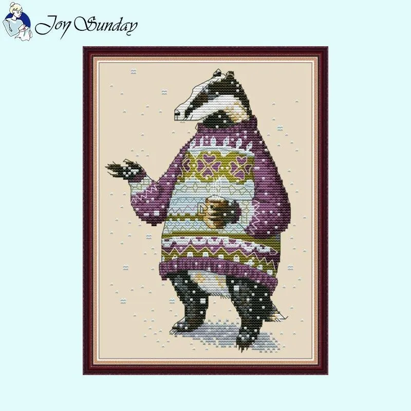 JoySunday Winter Sweater Animal Cross Stitch