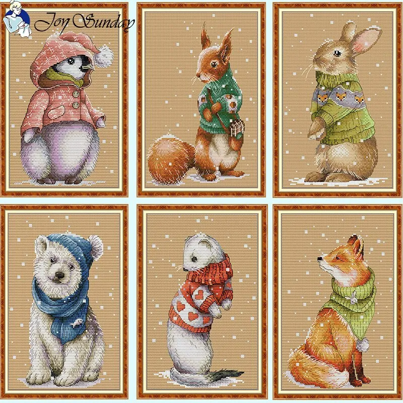 JoySunday Winter Sweater Animal Cross Stitch