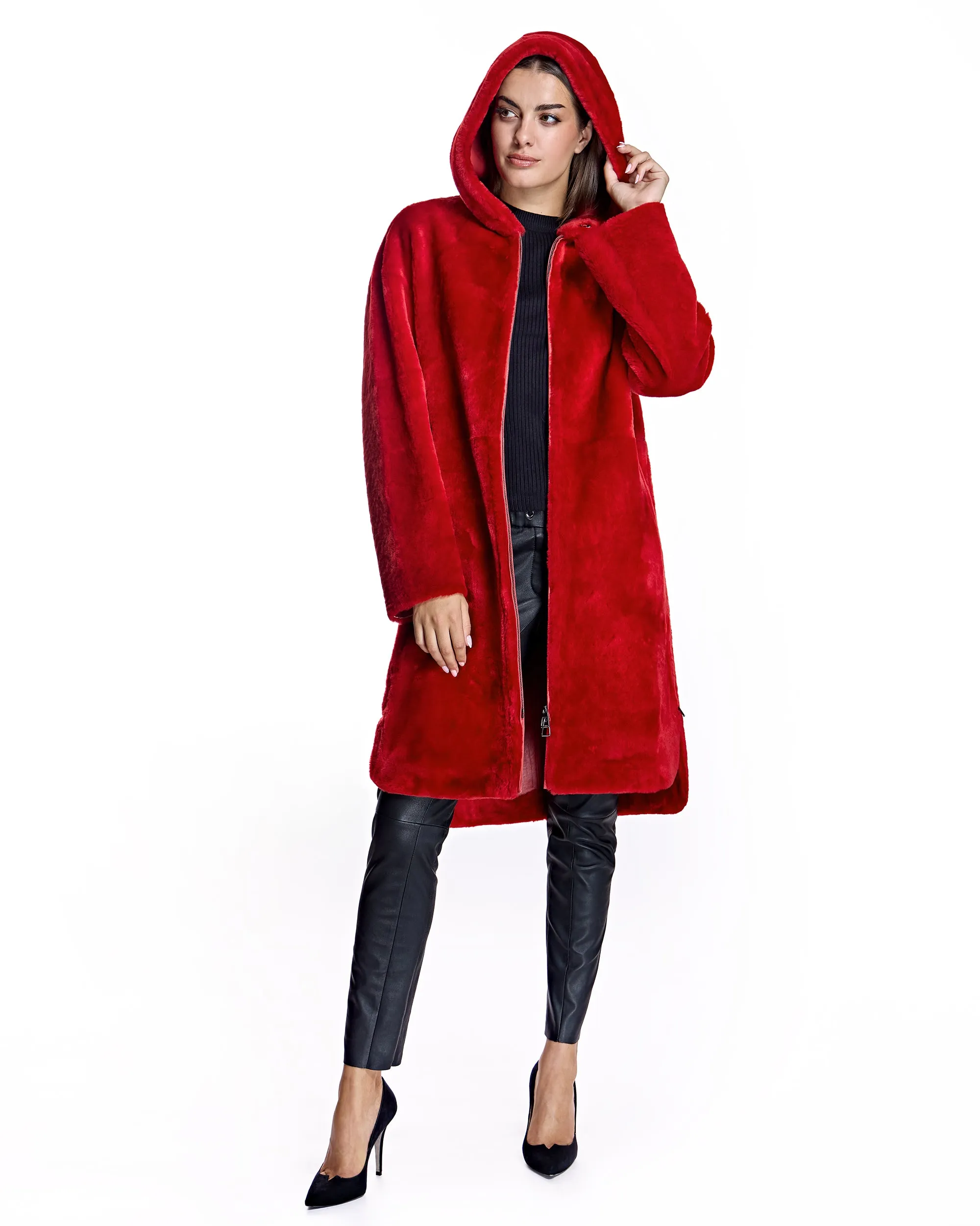 Julia & Stella by Maximilian Reversible Shearling Parka