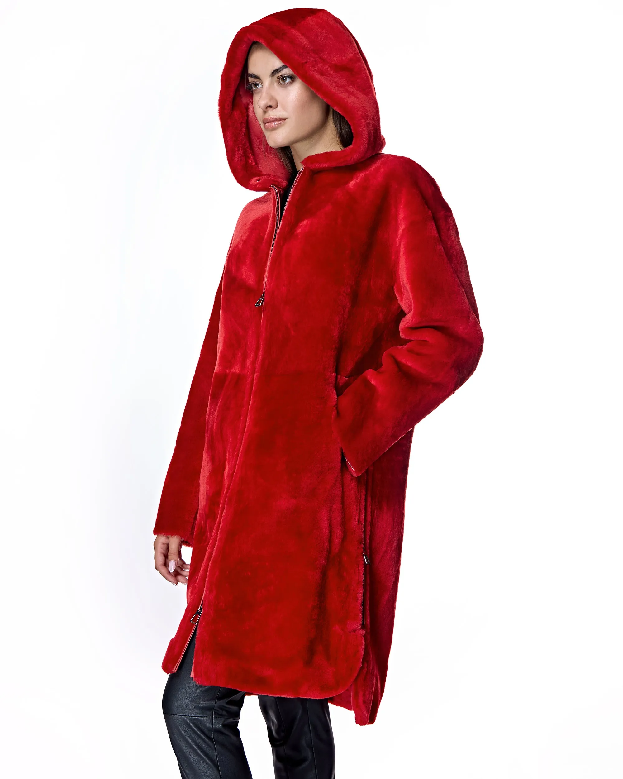 Julia & Stella by Maximilian Reversible Shearling Parka