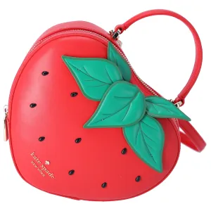 Kate Spade 3D Strawberry Crossbody Puffy Summer Berry Leather Bag Novelty