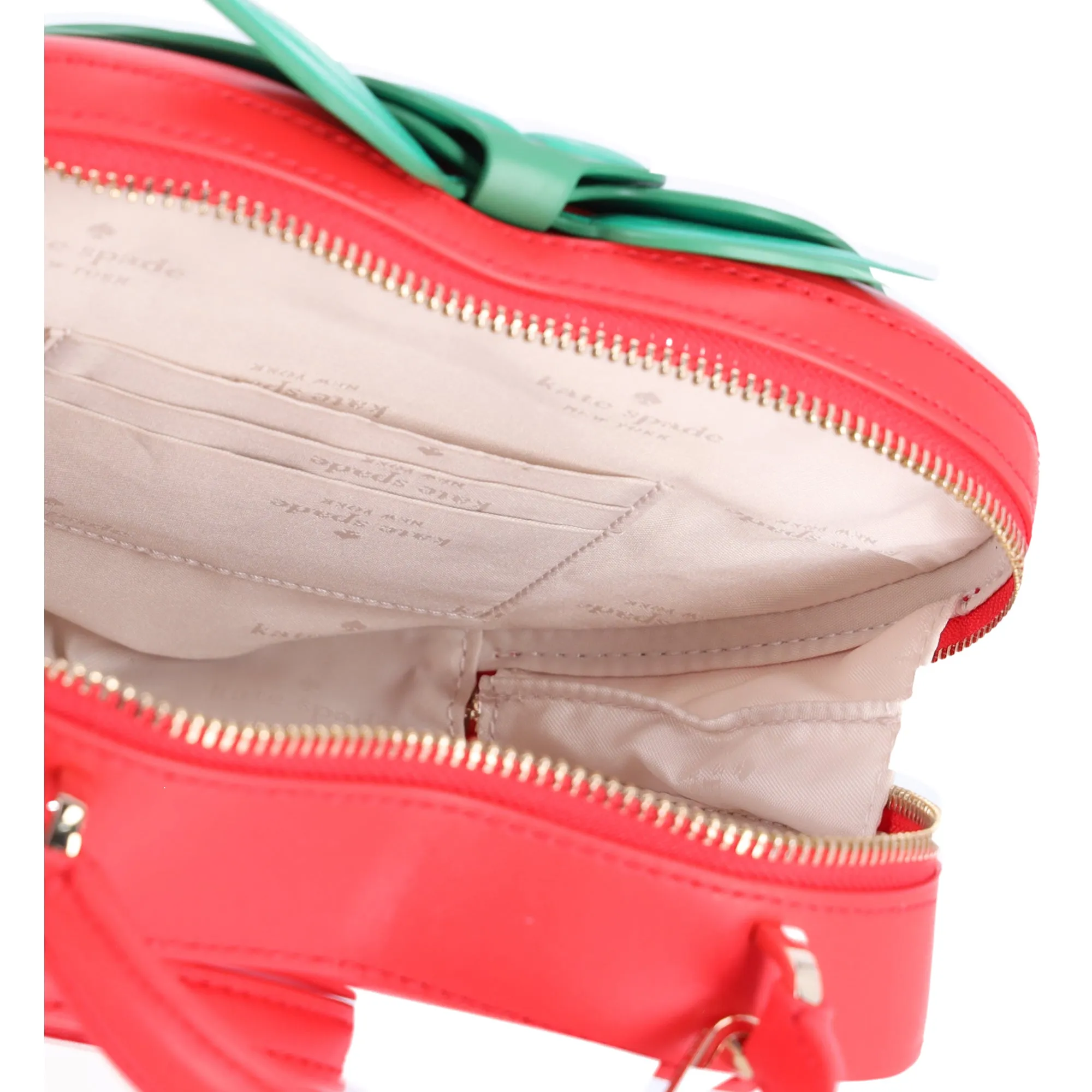 Kate Spade 3D Strawberry Crossbody Puffy Summer Berry Leather Bag Novelty