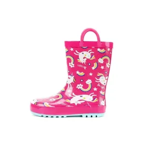 Kids Rain Boots for Girls Pink Unicorn - Kkomforme
