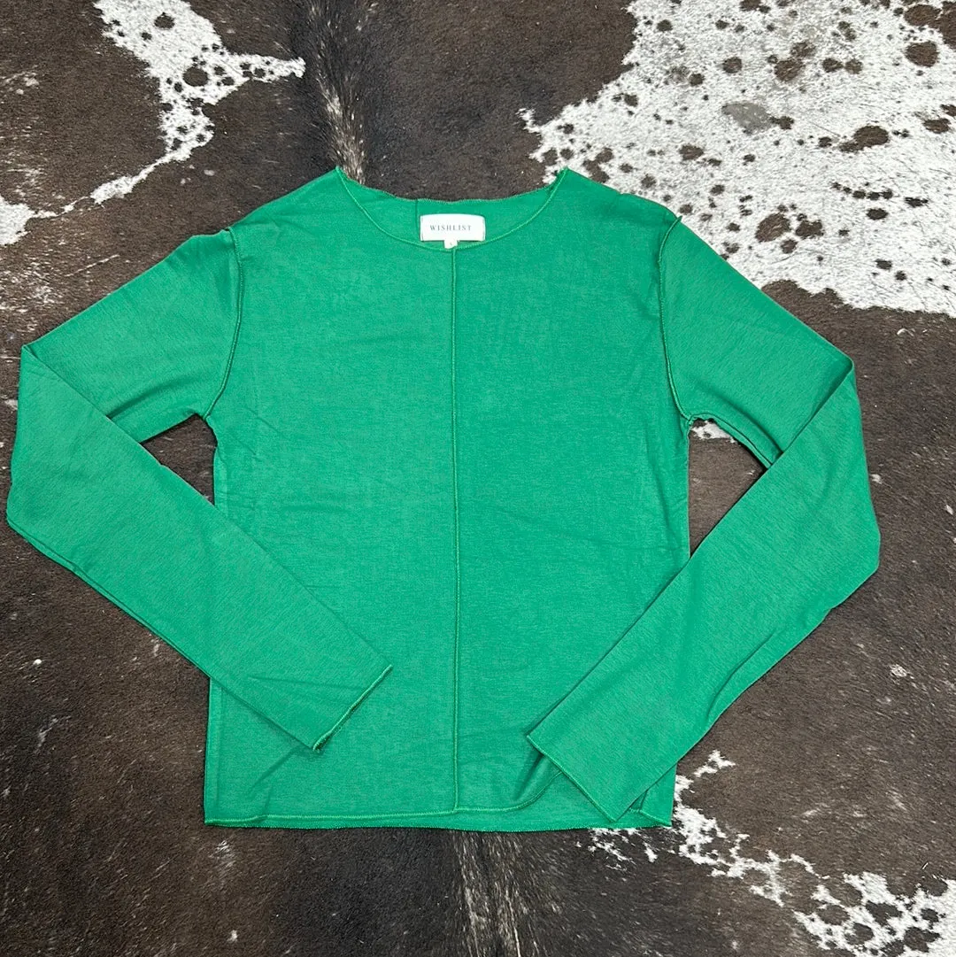Knit Top with Reverse Stitch Detail.