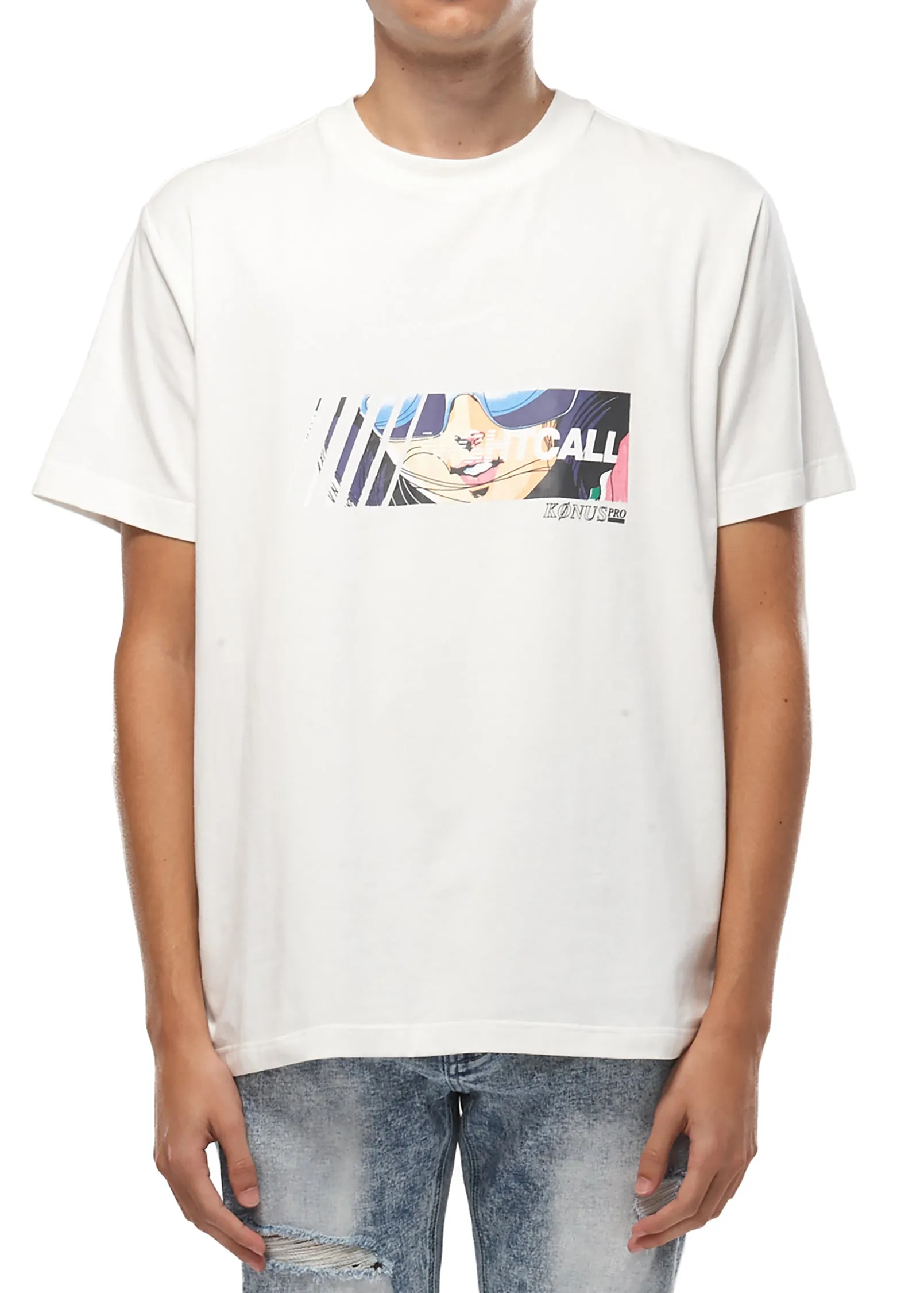 Konus Men's Anime Graphic Tee In White