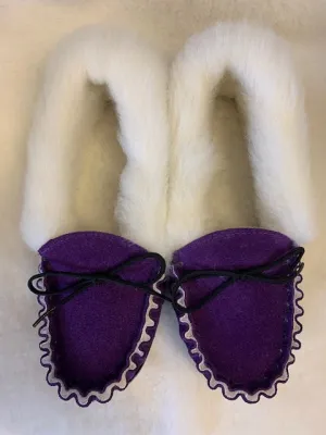 Ladies Moccasin with Wool Lining and Collar | Ella