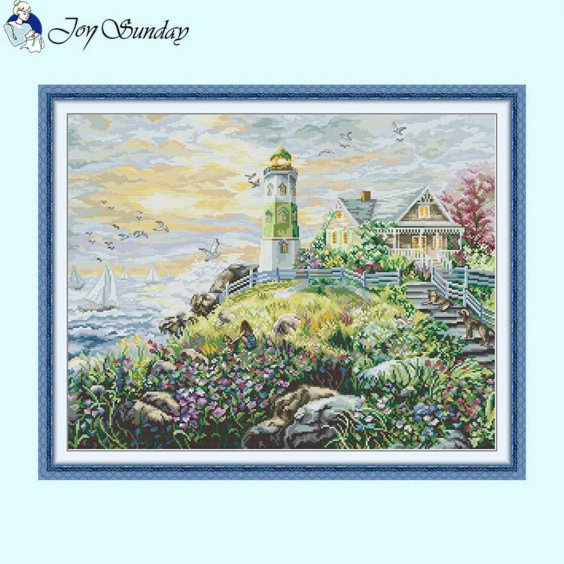 Lighthouse by the Sea Joy Sunday Scenery Needlework Kit