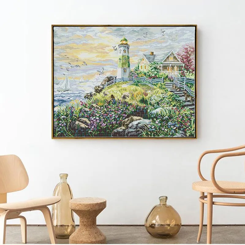 Lighthouse by the Sea Joy Sunday Scenery Needlework Kit