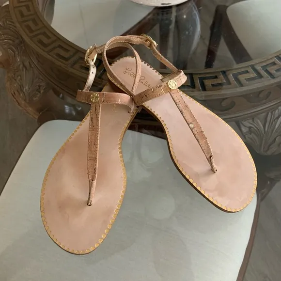 🤍🤍LILLY PULITZER RITA CORK T-STRAP SANDAL!🤍🤍