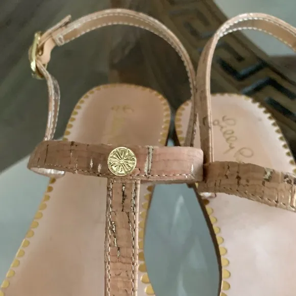 🤍🤍LILLY PULITZER RITA CORK T-STRAP SANDAL!🤍🤍