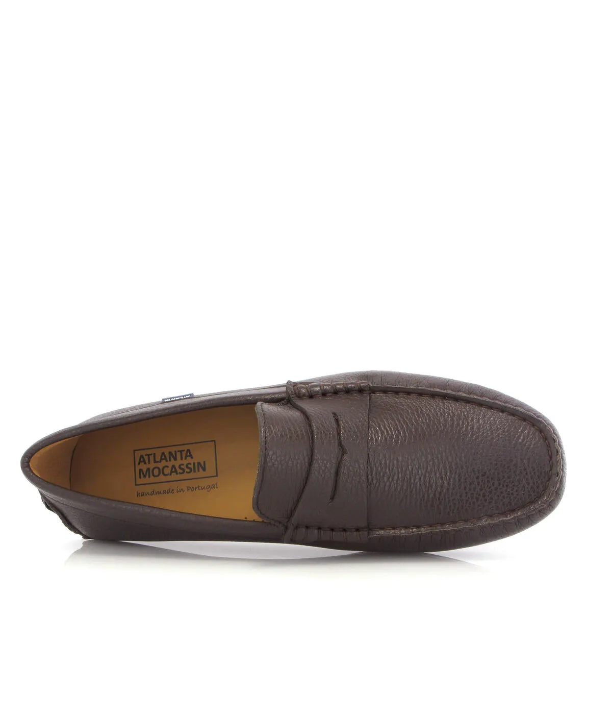 Loafers City - pele gravada castanha escura