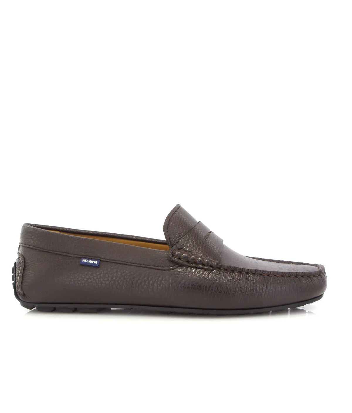 Loafers City - pele gravada castanha escura