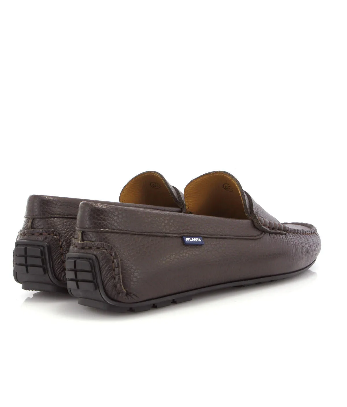 Loafers City - pele gravada castanha escura