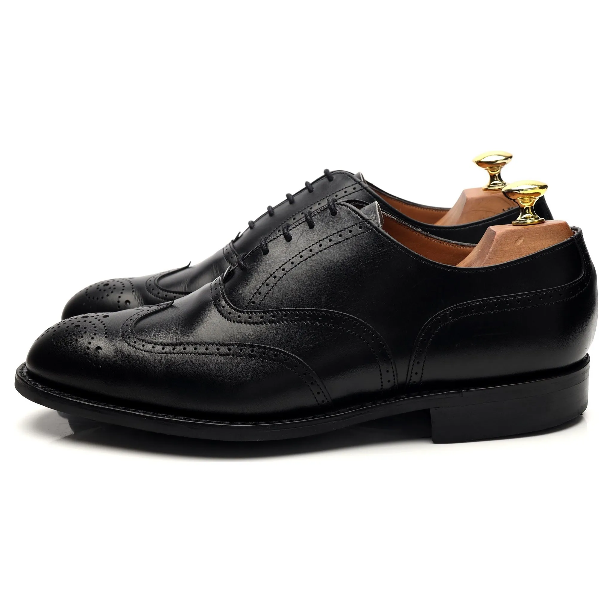 'Loddington' Black Leather Oxford Brogues UK 8 G
