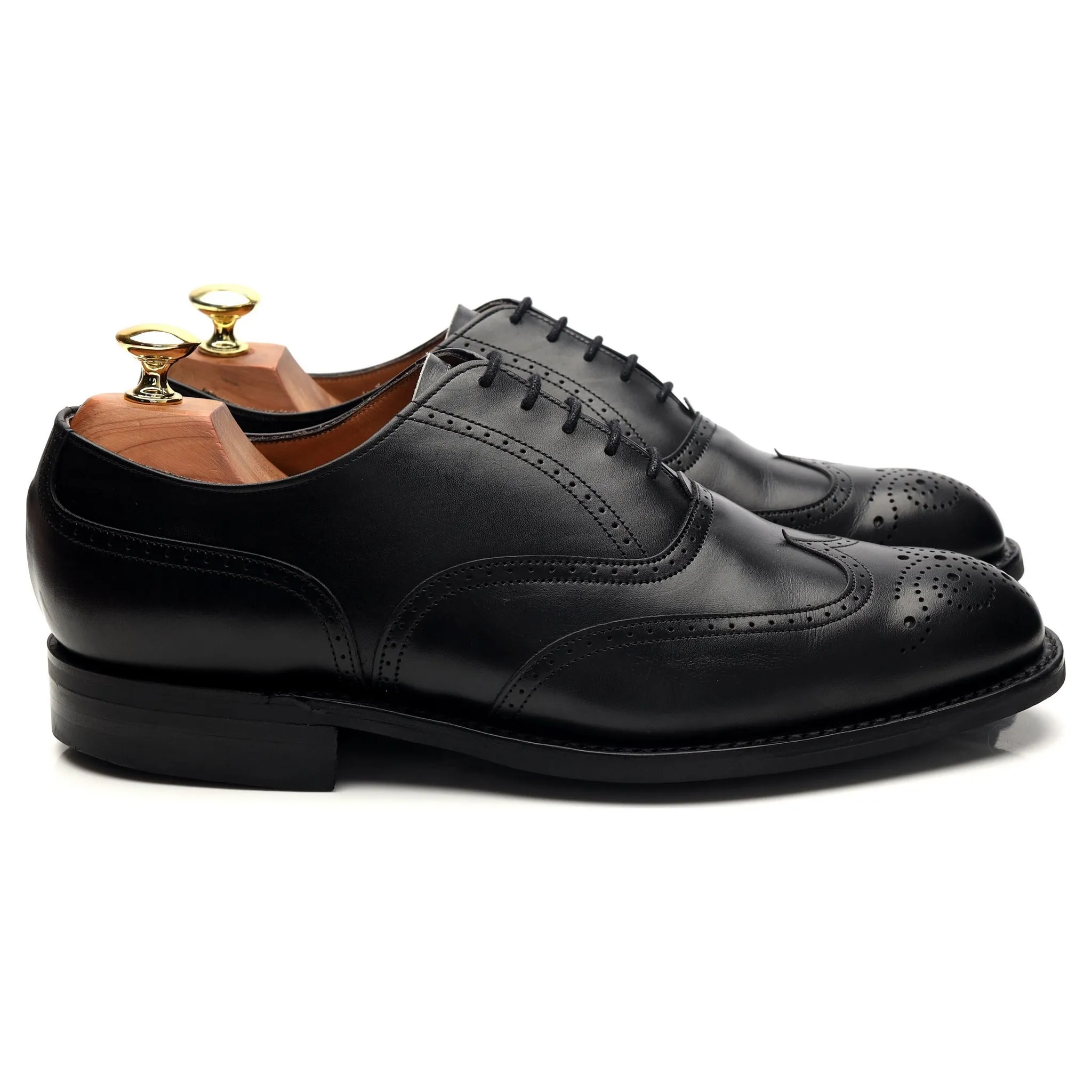 'Loddington' Black Leather Oxford Brogues UK 8 G