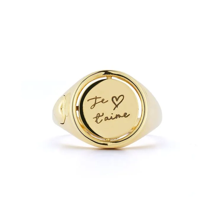 Love Notes Je T'aime Ruby Flip Signet Ring